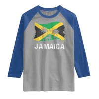 Jamaica Raglan Shirt Retro Vintage Jamaican Pride Flag Lion Of Judah - Wonder Print Shop