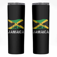Jamaica Skinny Tumbler Retro Vintage Jamaican Pride Flag Lion Of Judah - Wonder Print Shop