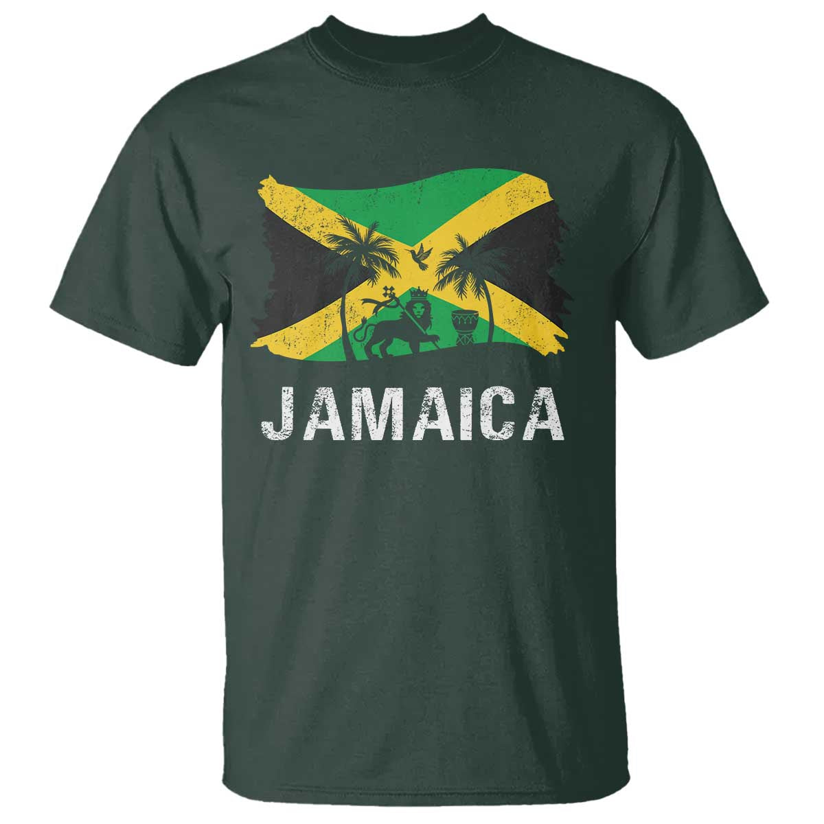Jamaica T Shirt Retro Vintage Jamaican Pride Flag Lion Of Judah - Wonder Print Shop