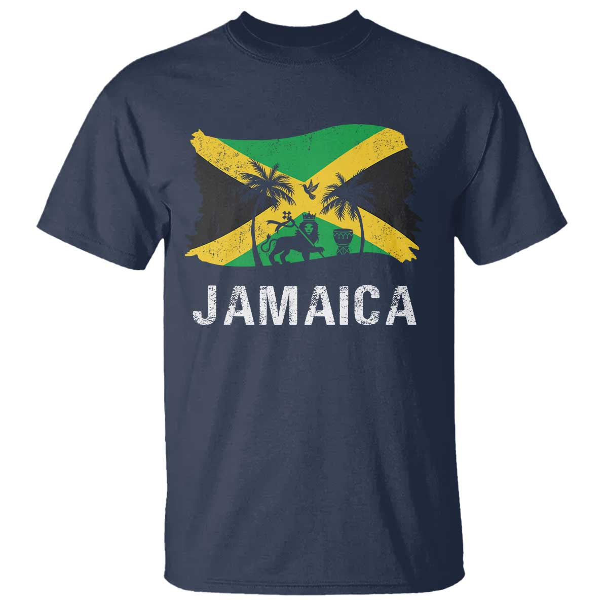 Jamaica T Shirt Retro Vintage Jamaican Pride Flag Lion Of Judah - Wonder Print Shop