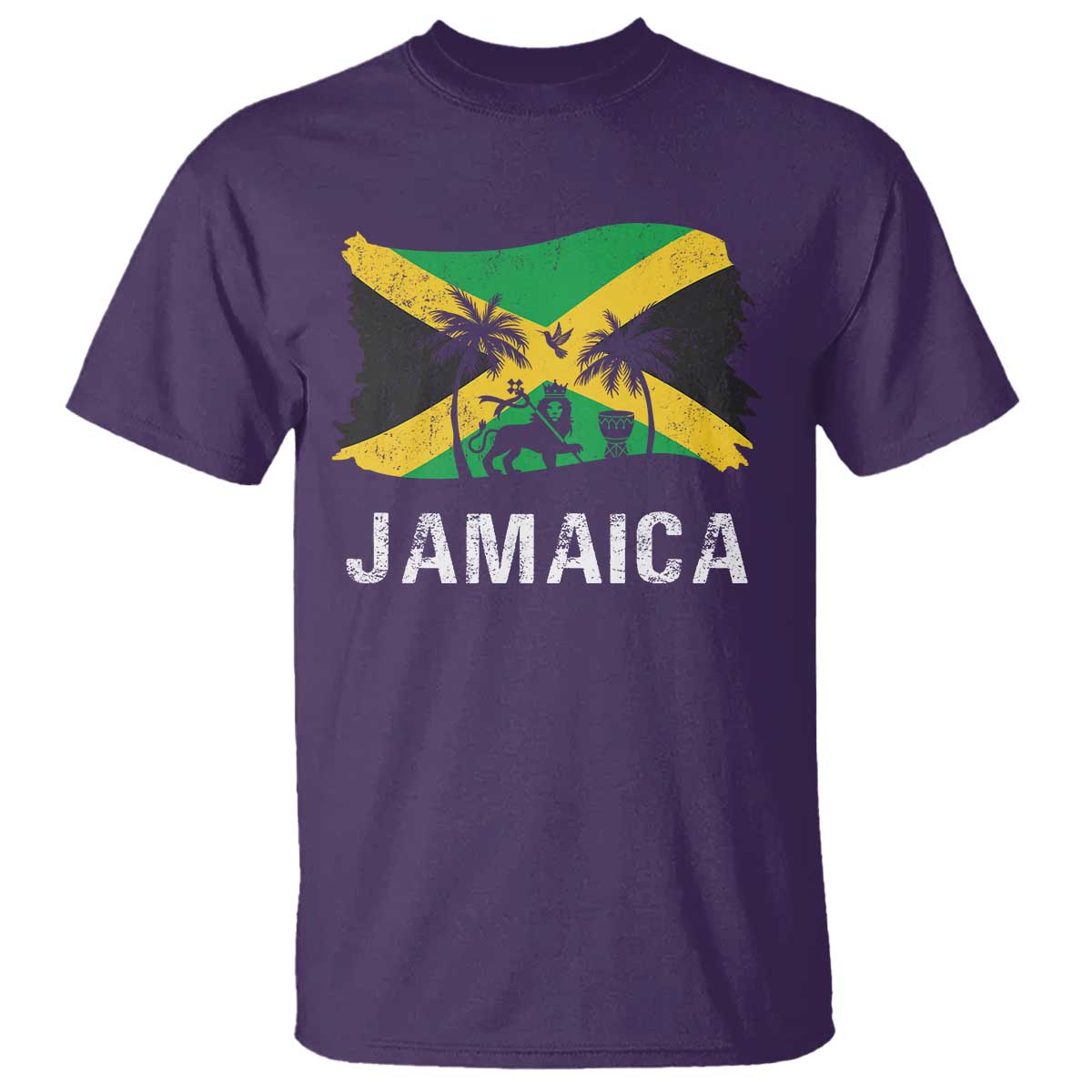 Jamaica T Shirt Retro Vintage Jamaican Pride Flag Lion Of Judah - Wonder Print Shop