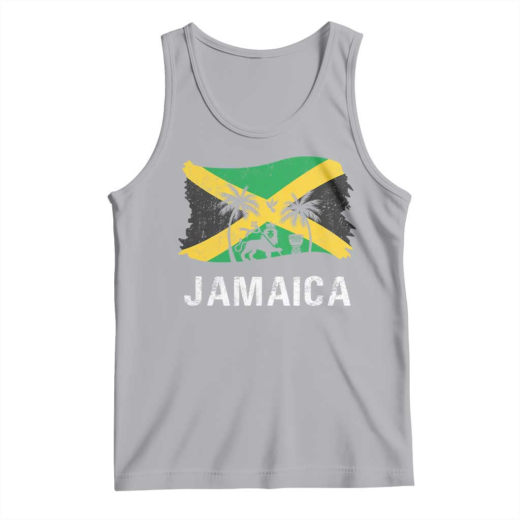 Jamaica Tank Top Retro Vintage Jamaican Pride Flag Lion Of Judah - Wonder Print Shop