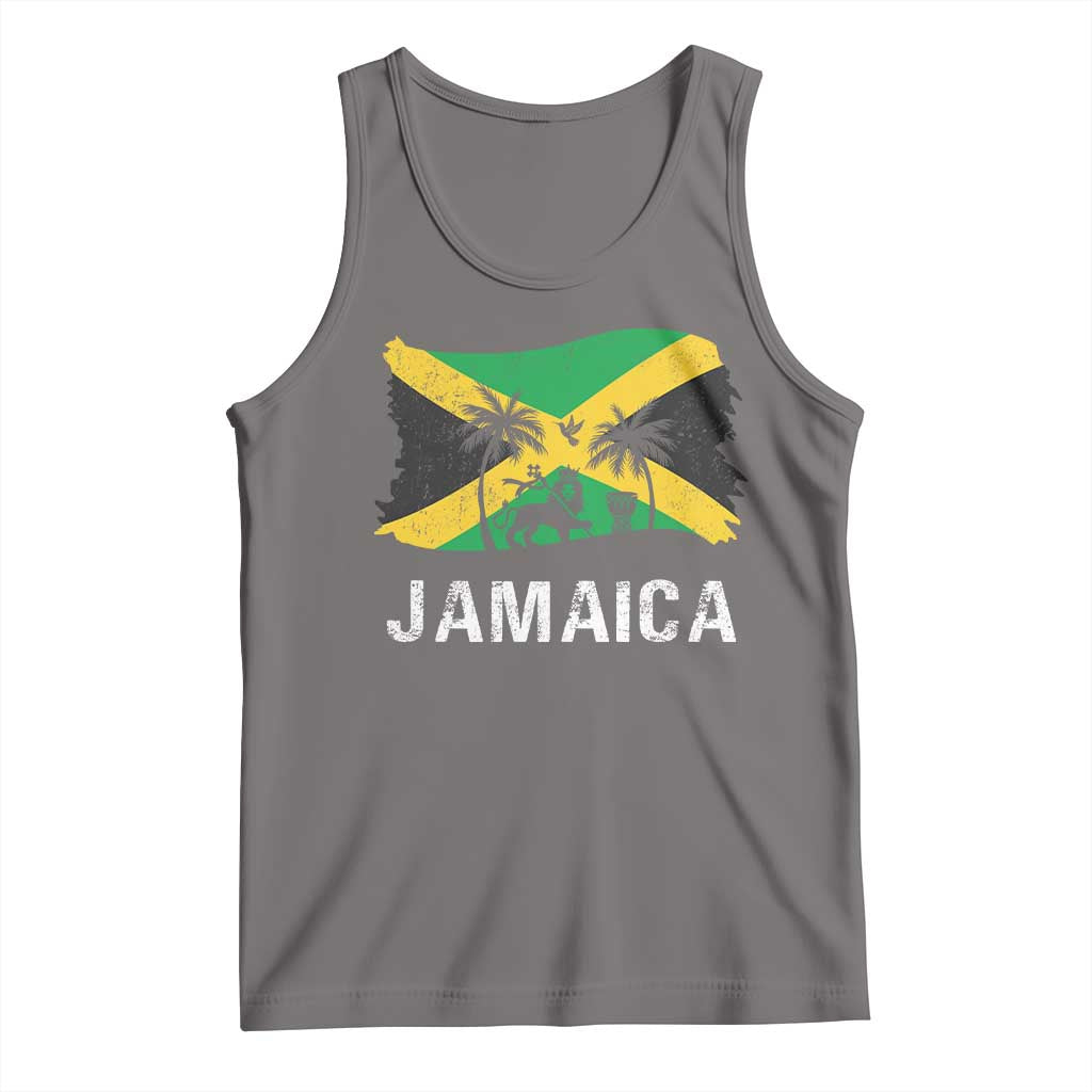 Jamaica Tank Top Retro Vintage Jamaican Pride Flag Lion Of Judah - Wonder Print Shop