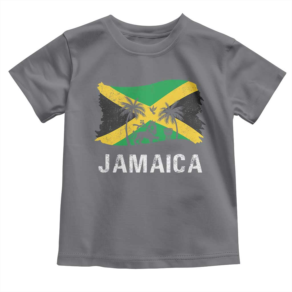 Jamaica Toddler T Shirt Retro Vintage Jamaican Pride Flag Lion Of Judah - Wonder Print Shop