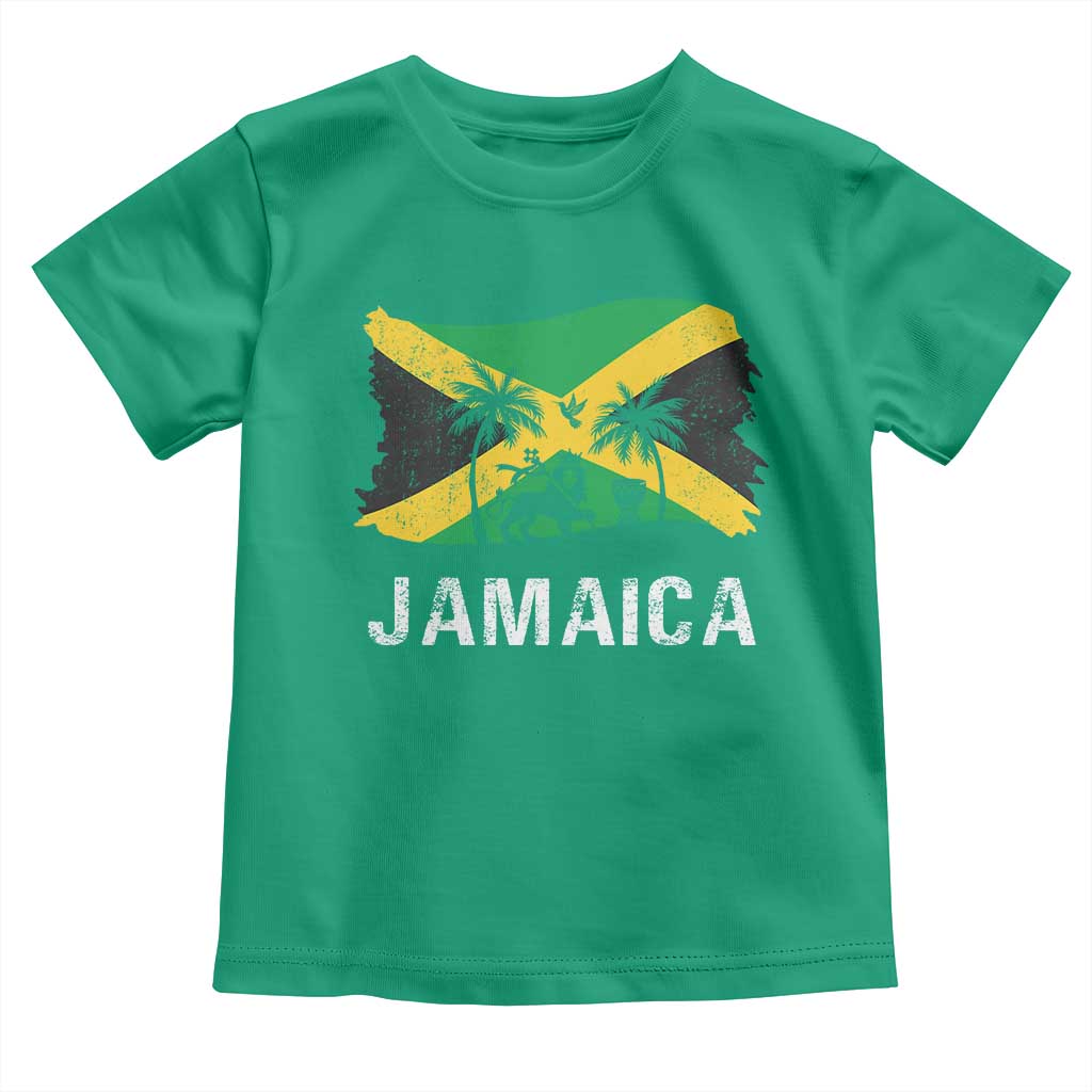 Jamaica Toddler T Shirt Retro Vintage Jamaican Pride Flag Lion Of Judah - Wonder Print Shop