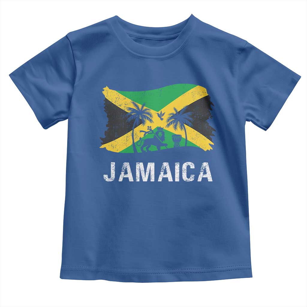 Jamaica Toddler T Shirt Retro Vintage Jamaican Pride Flag Lion Of Judah - Wonder Print Shop
