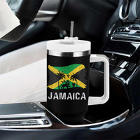 Jamaica Tumbler With Handle Retro Vintage Jamaican Pride Flag Lion Of Judah - Wonder Print Shop