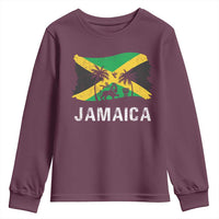 Jamaica Youth Sweatshirt Retro Vintage Jamaican Pride Flag Lion Of Judah - Wonder Print Shop