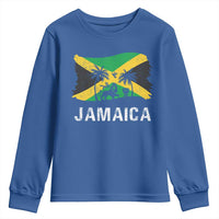 Jamaica Youth Sweatshirt Retro Vintage Jamaican Pride Flag Lion Of Judah - Wonder Print Shop