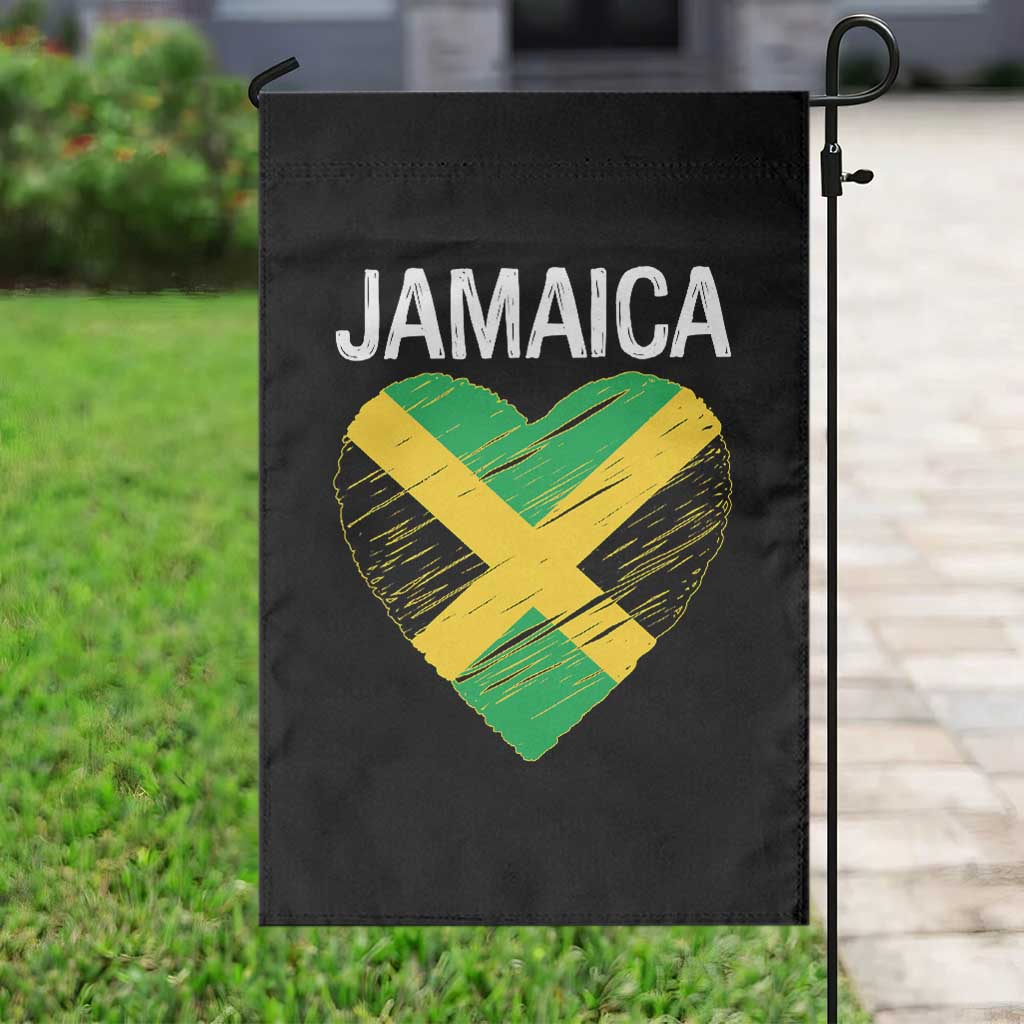 Jamaican Heart Flag Garden Flag Patriotic Jamaica Girls Proud Jamaican Roots - Wonder Print Shop