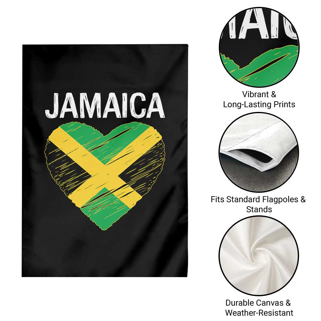 Jamaican Heart Flag Garden Flag Patriotic Jamaica Girls Proud Jamaican Roots - Wonder Print Shop