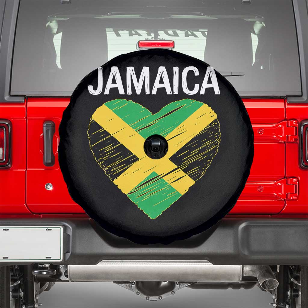 Jamaican Heart Flag Spare Tire Cover Patriotic Jamaica Girls Proud Jamaican Roots - Wonder Print Shop