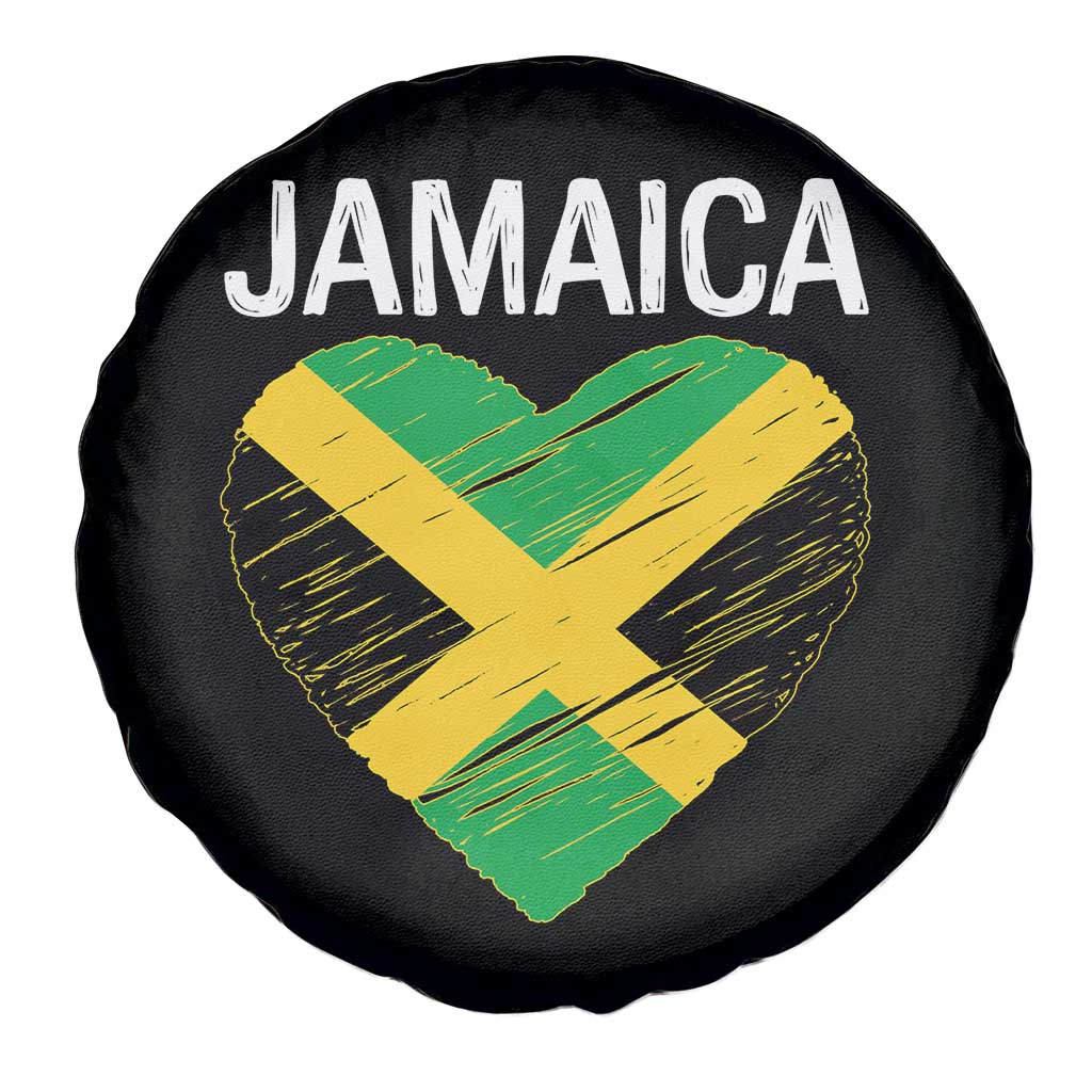 Jamaican Heart Flag Spare Tire Cover Patriotic Jamaica Girls Proud Jamaican Roots - Wonder Print Shop