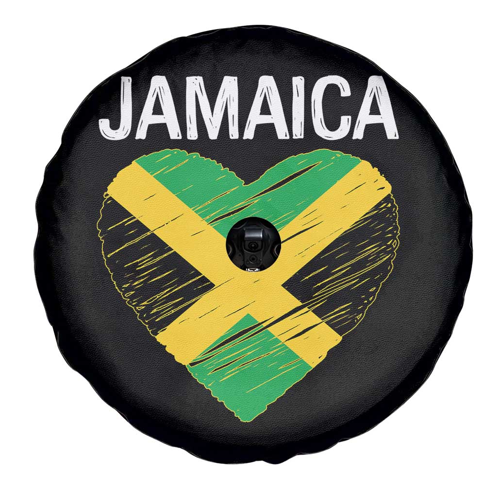 Jamaican Heart Flag Spare Tire Cover Patriotic Jamaica Girls Proud Jamaican Roots - Wonder Print Shop