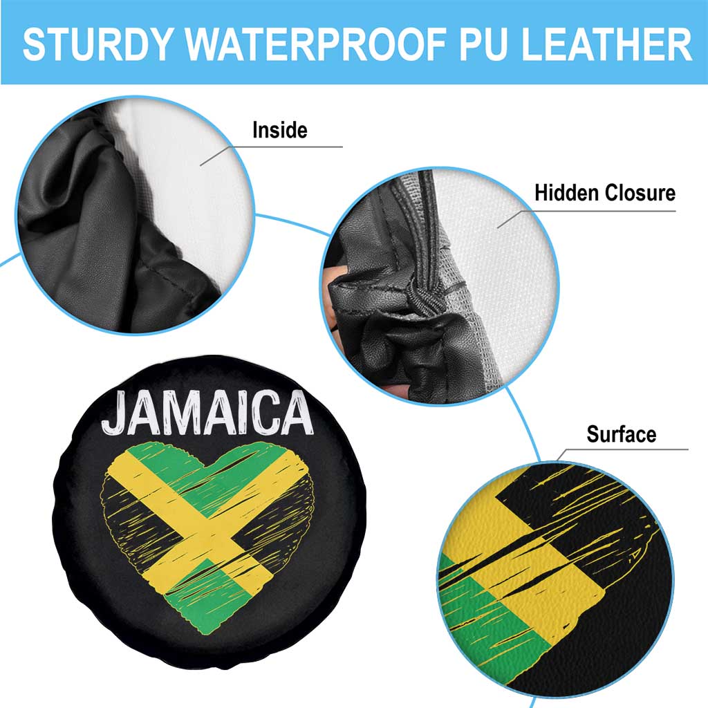 Jamaican Heart Flag Spare Tire Cover Patriotic Jamaica Girls Proud Jamaican Roots - Wonder Print Shop