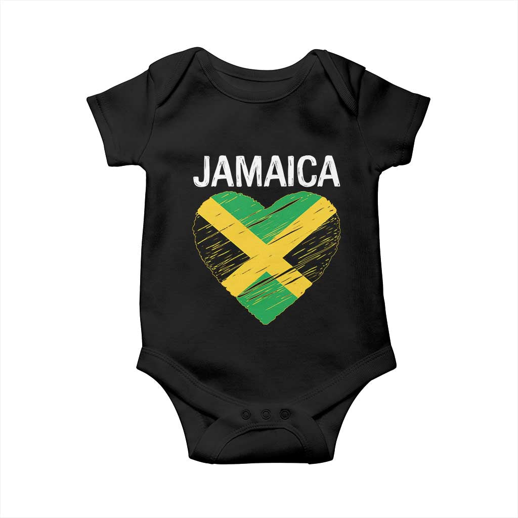 Jamaican Heart Flag Baby Onesie Patriotic Jamaica Girls Proud Jamaican Roots - Wonder Print Shop