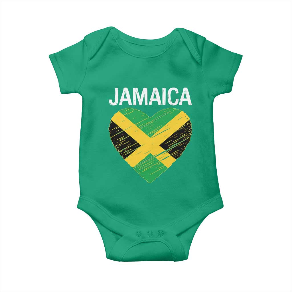 Jamaican Heart Flag Baby Onesie Patriotic Jamaica Girls Proud Jamaican Roots - Wonder Print Shop