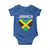Jamaican Heart Flag Baby Onesie Patriotic Jamaica Girls Proud Jamaican Roots - Wonder Print Shop