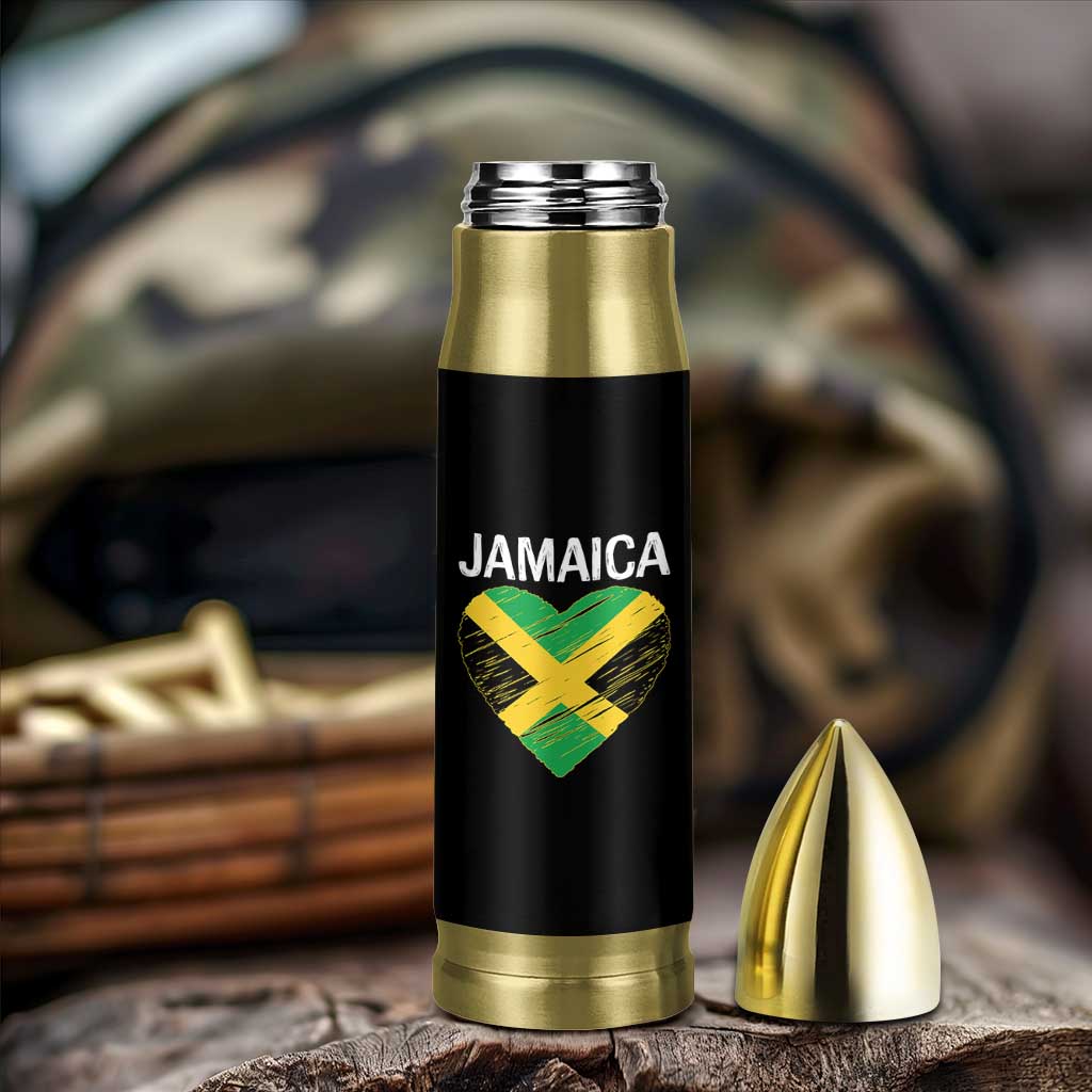 Jamaican Heart Flag Bullet Tumbler Patriotic Jamaica Girls Proud Jamaican Roots - Wonder Print Shop