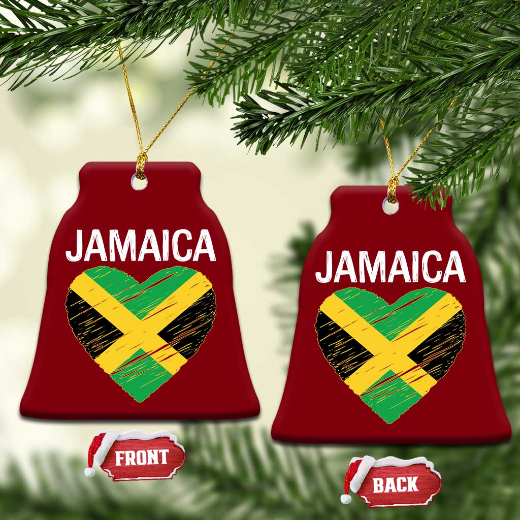 Jamaican Heart Flag Ceramic Ornament Patriotic Jamaica Girls Proud Jamaican Roots - Wonder Print Shop