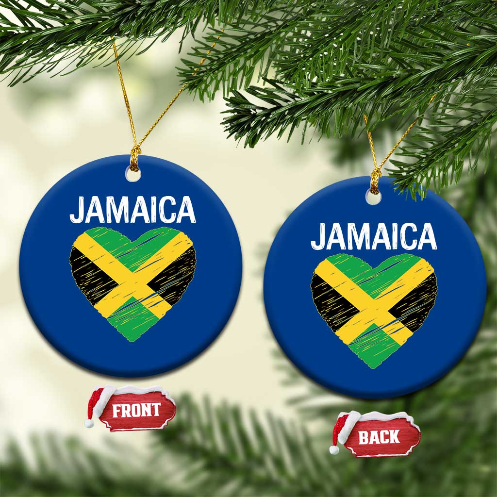 Jamaican Heart Flag Ceramic Ornament Patriotic Jamaica Girls Proud Jamaican Roots - Wonder Print Shop
