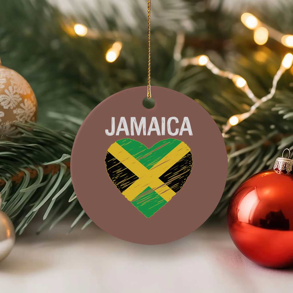 Jamaican Heart Flag Ceramic Ornament Patriotic Jamaica Girls Proud Jamaican Roots - Wonder Print Shop