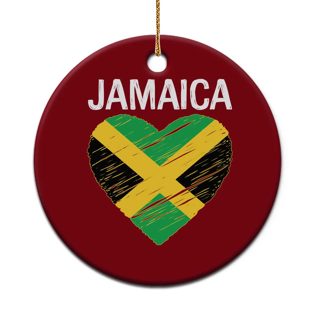Jamaican Heart Flag Ceramic Ornament Patriotic Jamaica Girls Proud Jamaican Roots - Wonder Print Shop