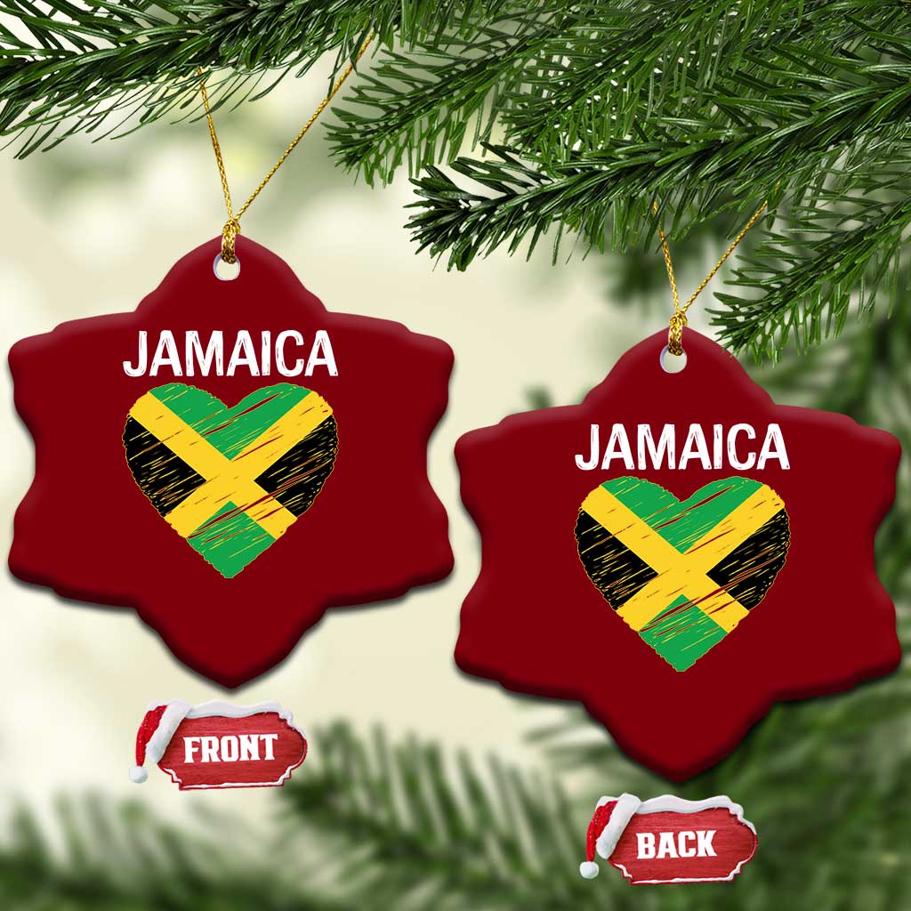 Jamaican Heart Flag Ceramic Ornament Patriotic Jamaica Girls Proud Jamaican Roots - Wonder Print Shop