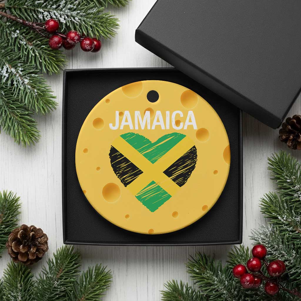 Jamaican Heart Flag Ceramic Ornament Patriotic Jamaica Girls Proud Jamaican Roots - Wonder Print Shop
