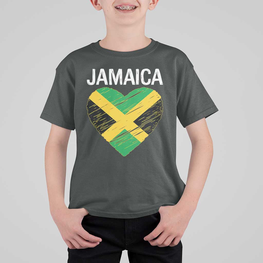 Jamaican Heart Flag T Shirt For Kid Patriotic Jamaica Girls Proud Jamaican Roots - Wonder Print Shop