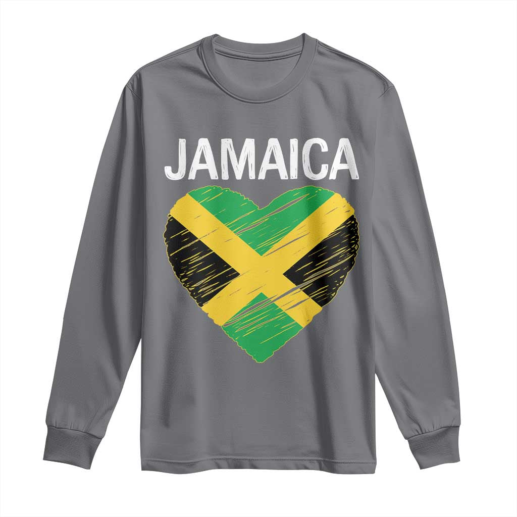 Jamaican Heart Flag Long Sleeve Shirt Patriotic Jamaica Girls Proud Jamaican Roots - Wonder Print Shop