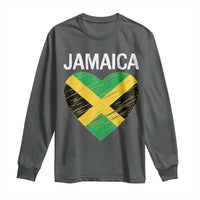 Jamaican Heart Flag Long Sleeve Shirt Patriotic Jamaica Girls Proud Jamaican Roots - Wonder Print Shop