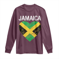 Jamaican Heart Flag Long Sleeve Shirt Patriotic Jamaica Girls Proud Jamaican Roots - Wonder Print Shop