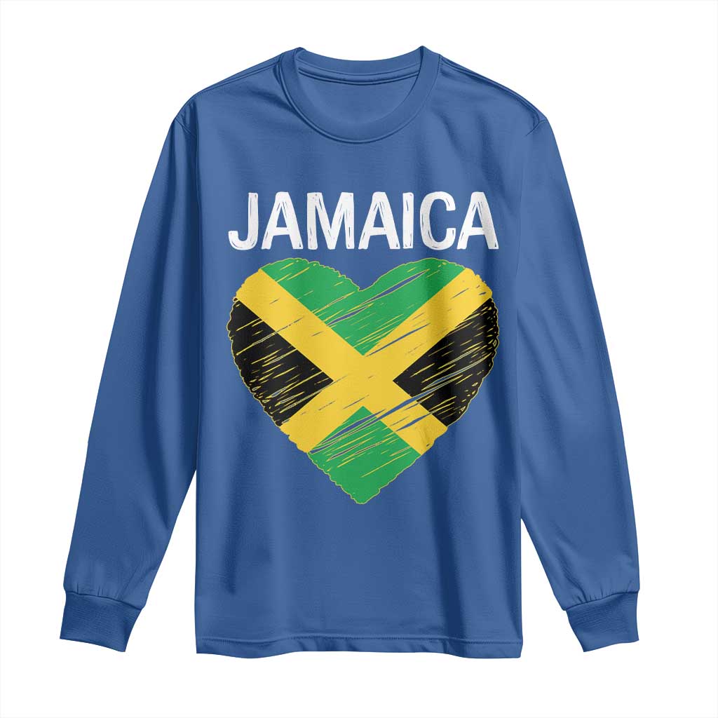Jamaican Heart Flag Long Sleeve Shirt Patriotic Jamaica Girls Proud Jamaican Roots - Wonder Print Shop