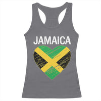 Jamaican Heart Flag Racerback Tank Top Patriotic Jamaica Girls Proud Jamaican Roots - Wonder Print Shop