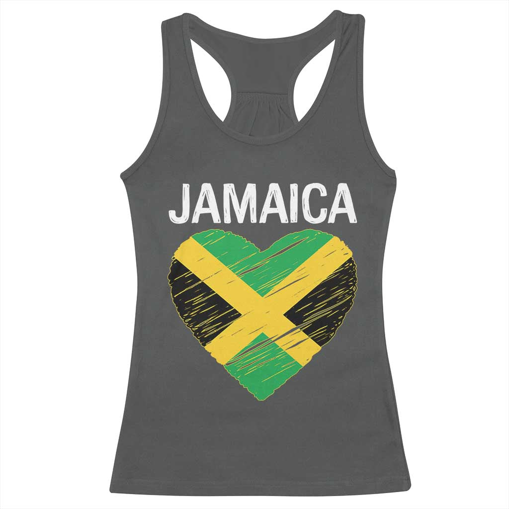 Jamaican Heart Flag Racerback Tank Top Patriotic Jamaica Girls Proud Jamaican Roots - Wonder Print Shop