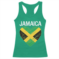 Jamaican Heart Flag Racerback Tank Top Patriotic Jamaica Girls Proud Jamaican Roots - Wonder Print Shop