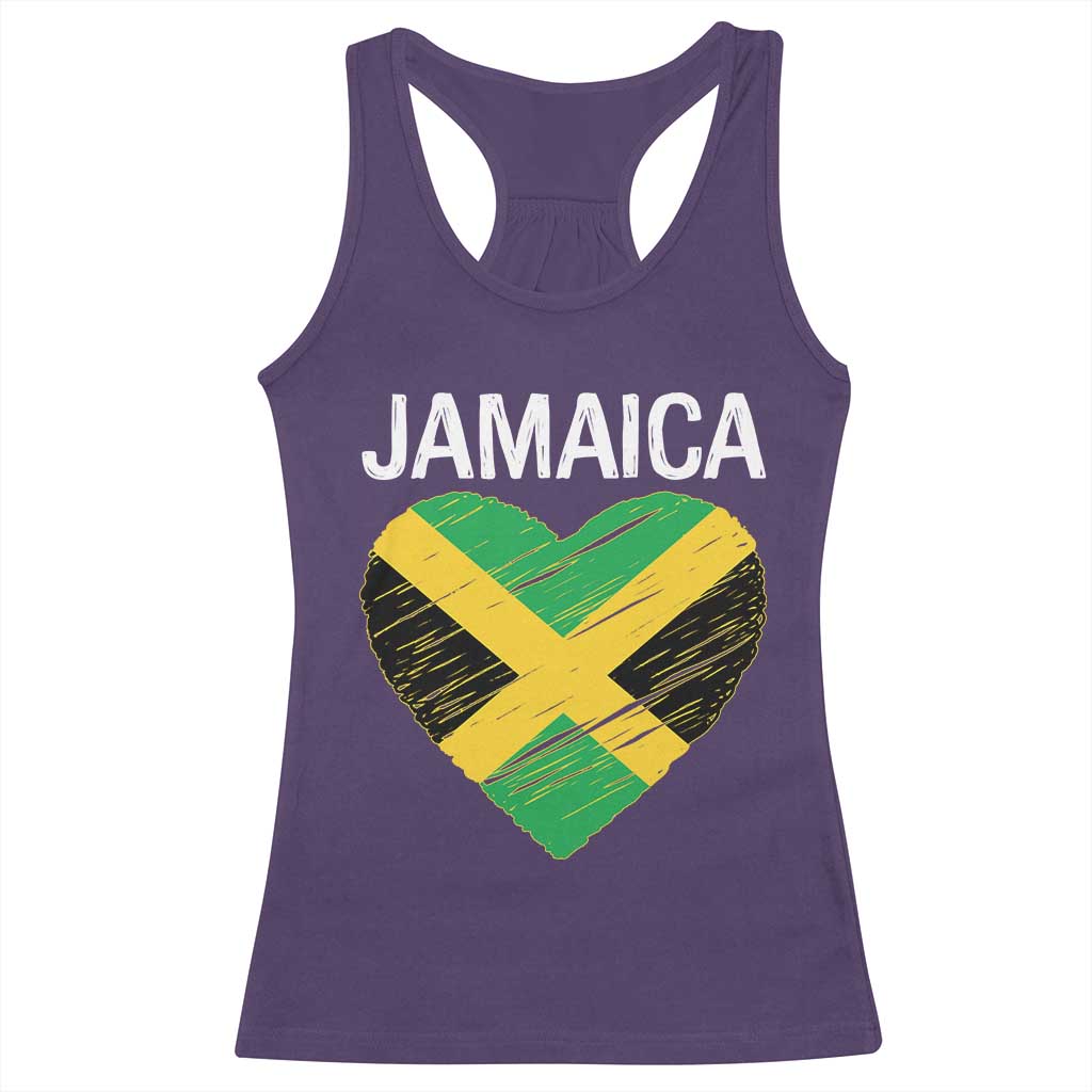 Jamaican Heart Flag Racerback Tank Top Patriotic Jamaica Girls Proud Jamaican Roots - Wonder Print Shop