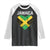 Jamaican Heart Flag Raglan Shirt Patriotic Jamaica Girls Proud Jamaican Roots - Wonder Print Shop