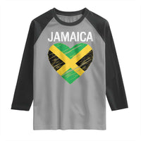 Jamaican Heart Flag Raglan Shirt Patriotic Jamaica Girls Proud Jamaican Roots - Wonder Print Shop