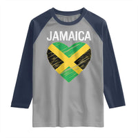Jamaican Heart Flag Raglan Shirt Patriotic Jamaica Girls Proud Jamaican Roots - Wonder Print Shop