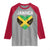 Jamaican Heart Flag Raglan Shirt Patriotic Jamaica Girls Proud Jamaican Roots - Wonder Print Shop