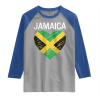 Jamaican Heart Flag Raglan Shirt Patriotic Jamaica Girls Proud Jamaican Roots - Wonder Print Shop