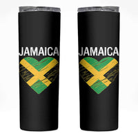 Jamaican Heart Flag Skinny Tumbler Patriotic Jamaica Girls Proud Jamaican Roots - Wonder Print Shop