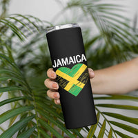 Jamaican Heart Flag Skinny Tumbler Patriotic Jamaica Girls Proud Jamaican Roots - Wonder Print Shop