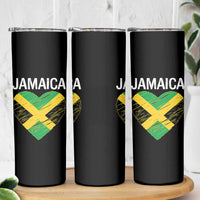 Jamaican Heart Flag Skinny Tumbler Patriotic Jamaica Girls Proud Jamaican Roots - Wonder Print Shop
