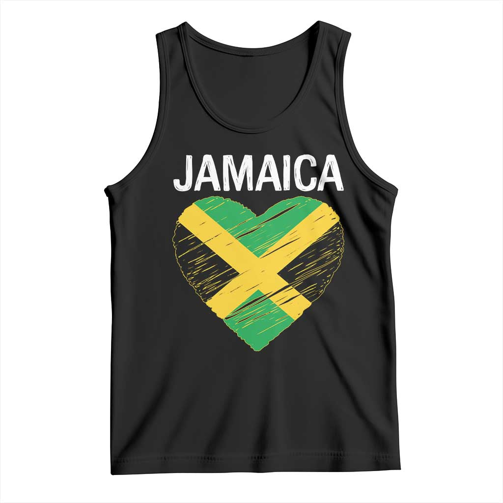 Jamaican Heart Flag Tank Top Patriotic Jamaica Girls Proud Jamaican Roots - Wonder Print Shop