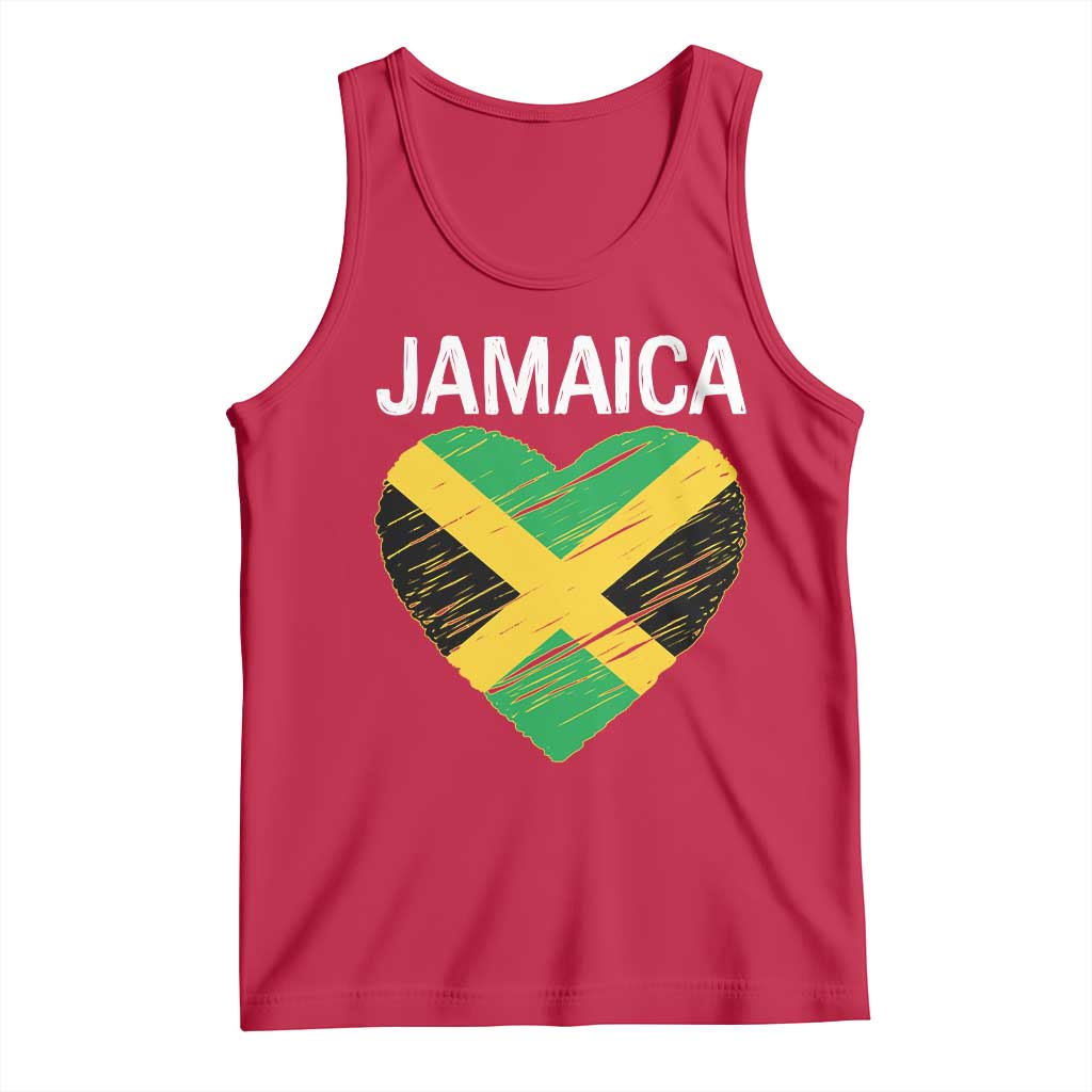 Jamaican Heart Flag Tank Top Patriotic Jamaica Girls Proud Jamaican Roots - Wonder Print Shop