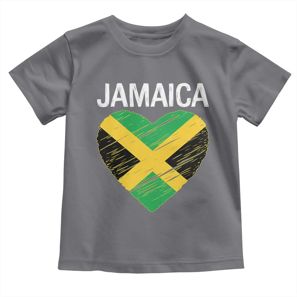 Jamaican Heart Flag Toddler T Shirt Patriotic Jamaica Girls Proud Jamaican Roots - Wonder Print Shop