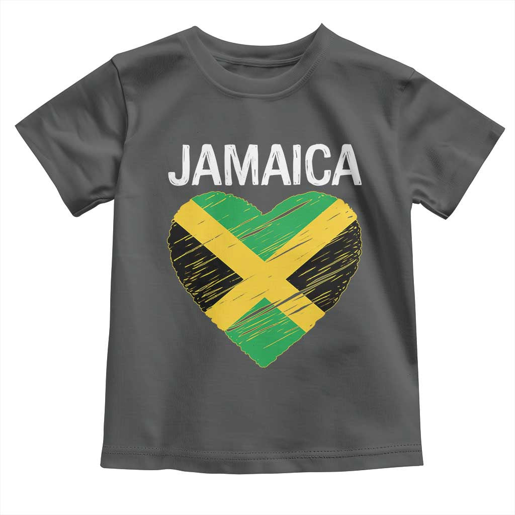 Jamaican Heart Flag Toddler T Shirt Patriotic Jamaica Girls Proud Jamaican Roots - Wonder Print Shop